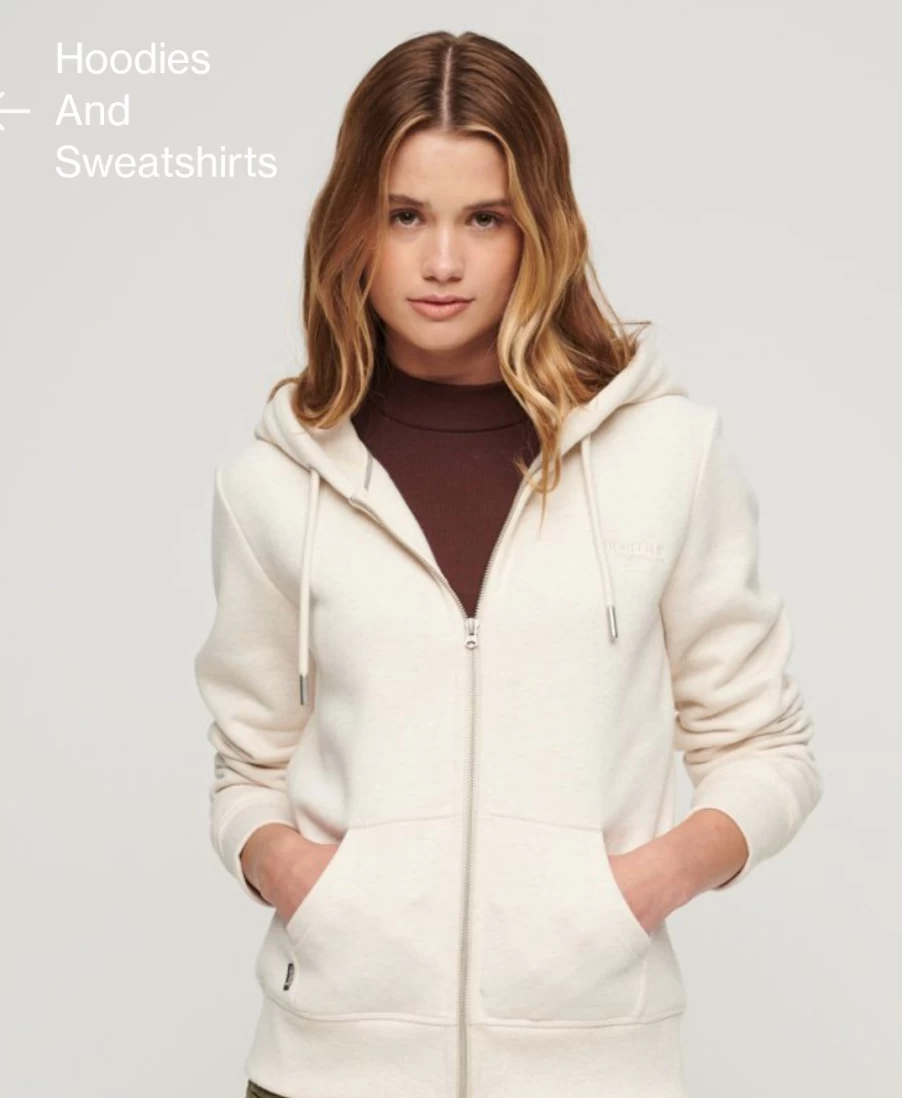 Superdry | E&M Stores Superdry Zip Hoodie Oatmeal