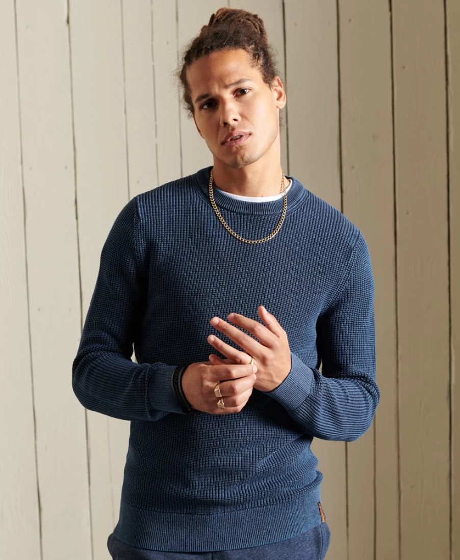 Tops And Hoodies | E&M Stores Super Dry Textured Crew Indigo