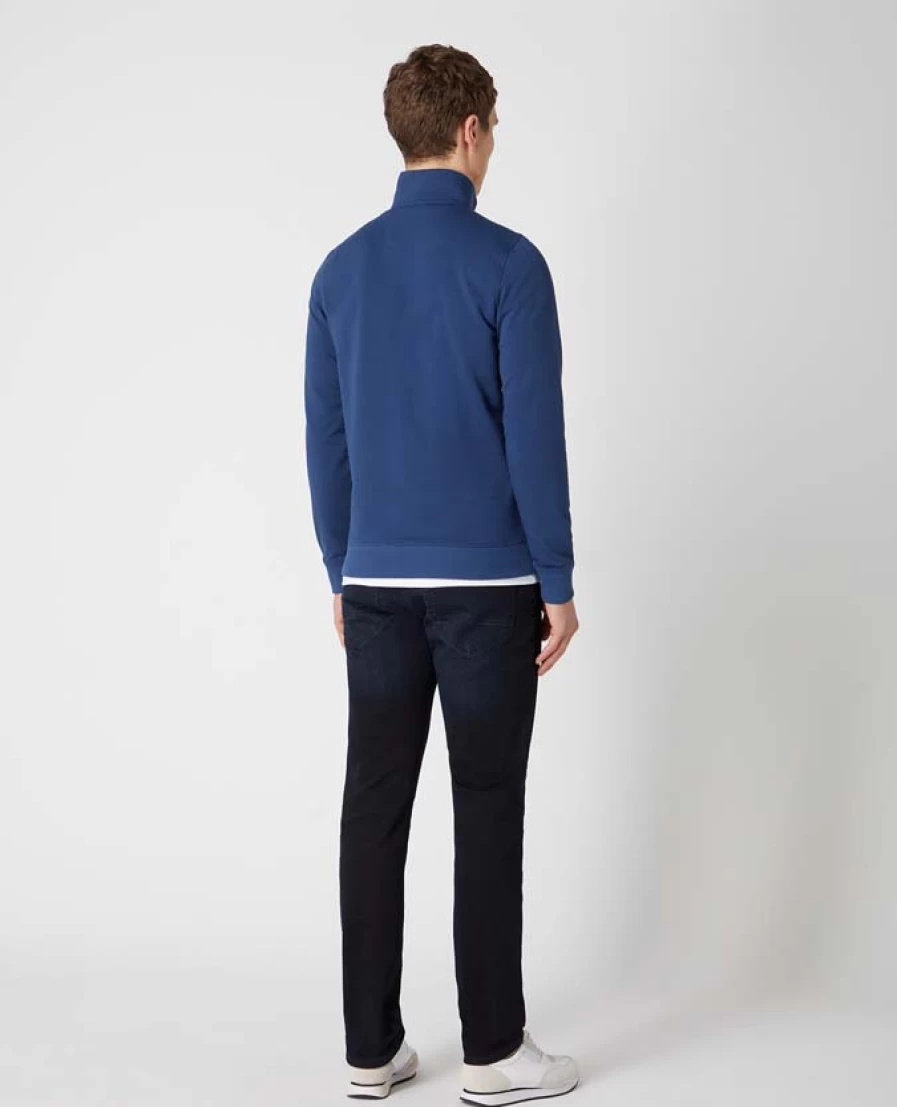 Tops And Hoodies | E&M Stores Remus Half Zip Sweat Indigo