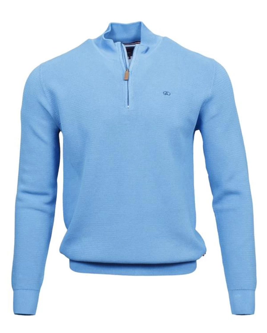 Knitwear | E&M Stores Andre Zip Sweater Blue