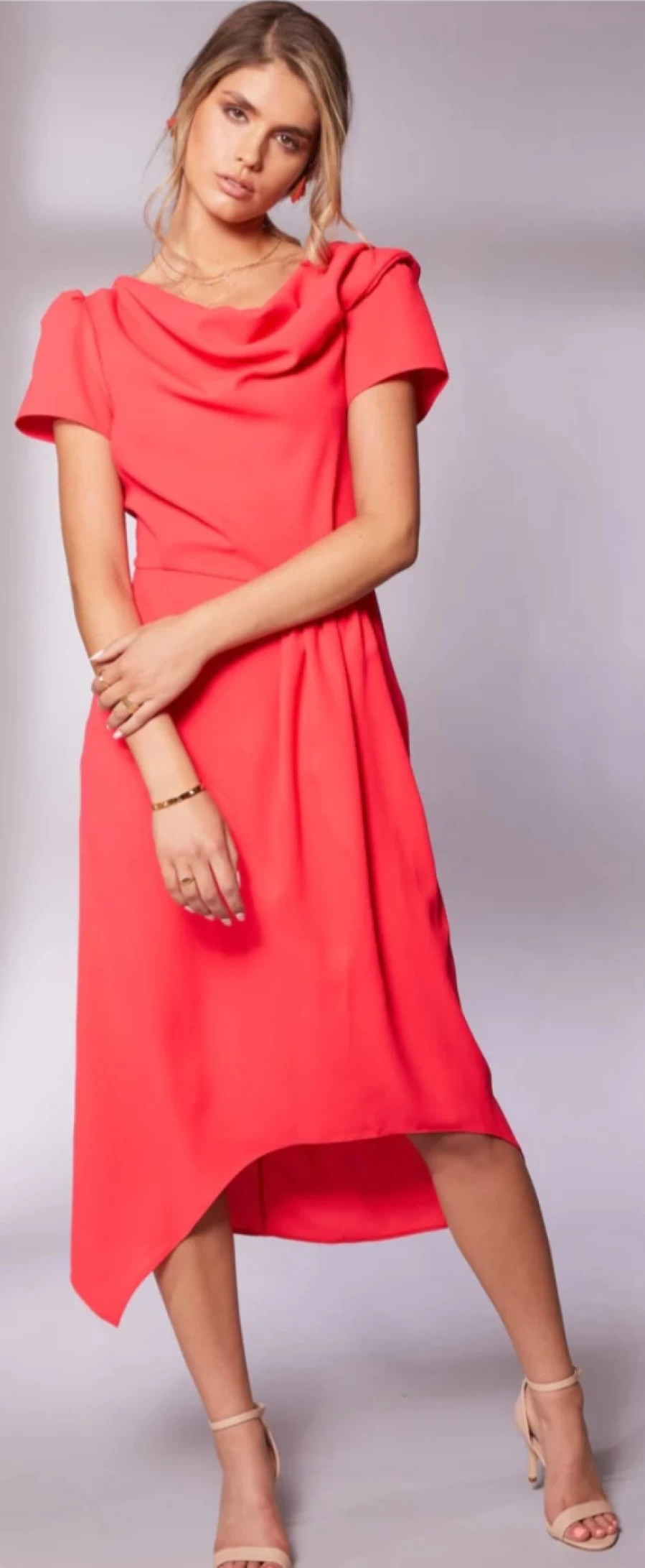 Kate Cooper | E&M Stores Drape Neck Dress Chilli