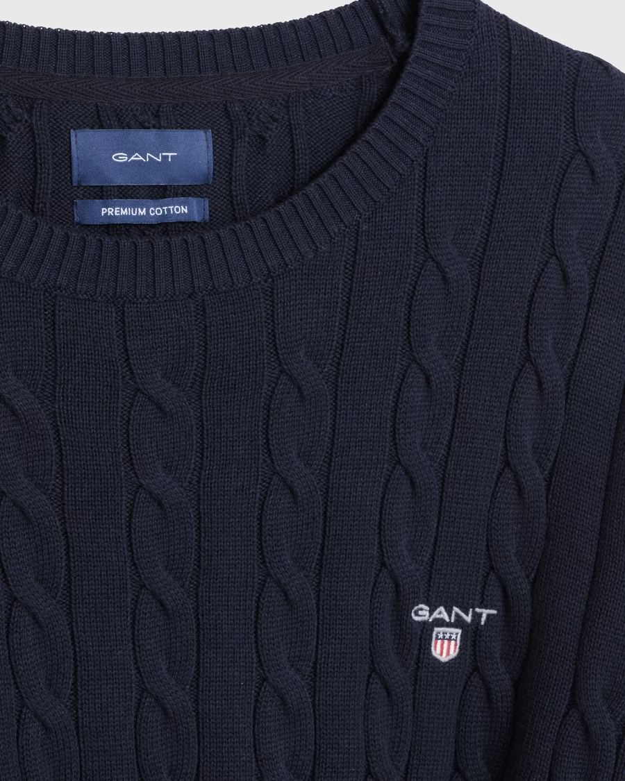 Knitwear | E&M Stores Gant Cable Sweater Navy