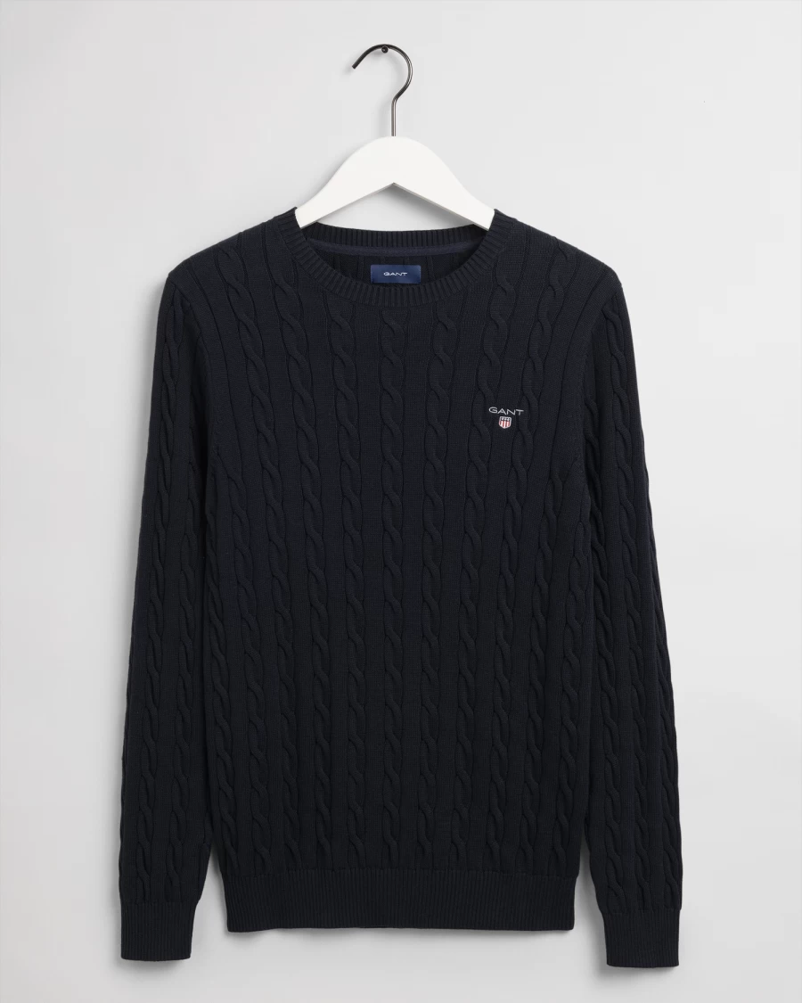 Knitwear | E&M Stores Gant Cable Sweater Navy